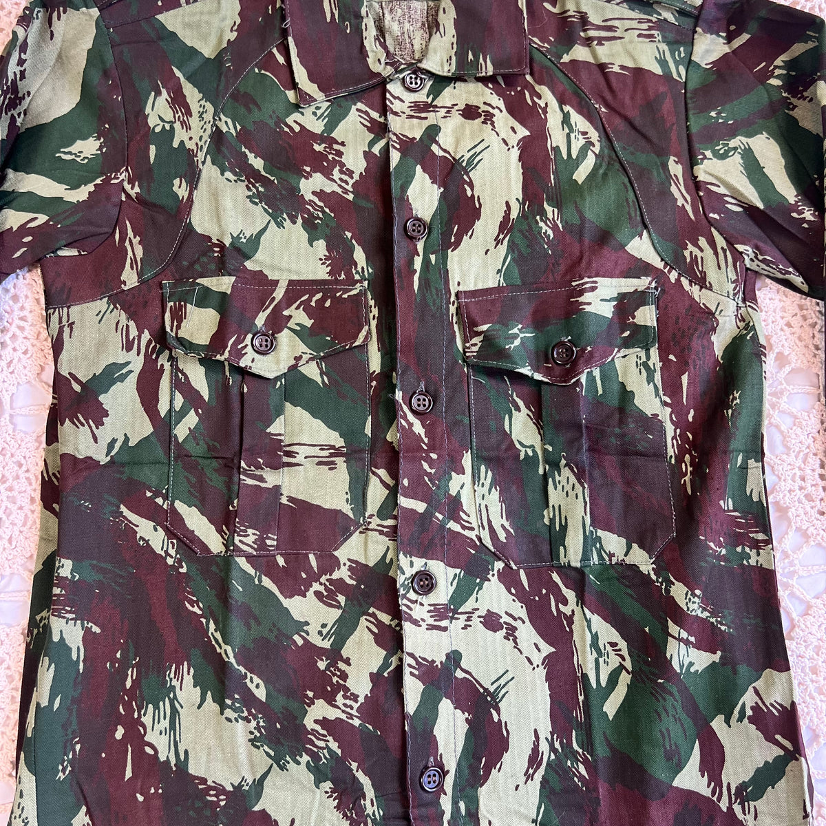 70s Portuguese Lizard Camo Field Shirt S