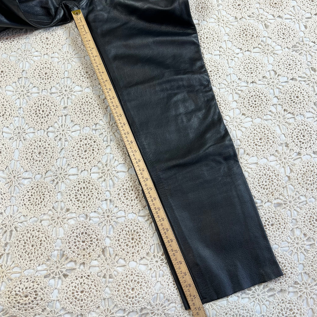 90s Xelement Straight Leg Baggy Leather Biker Pants 36x32