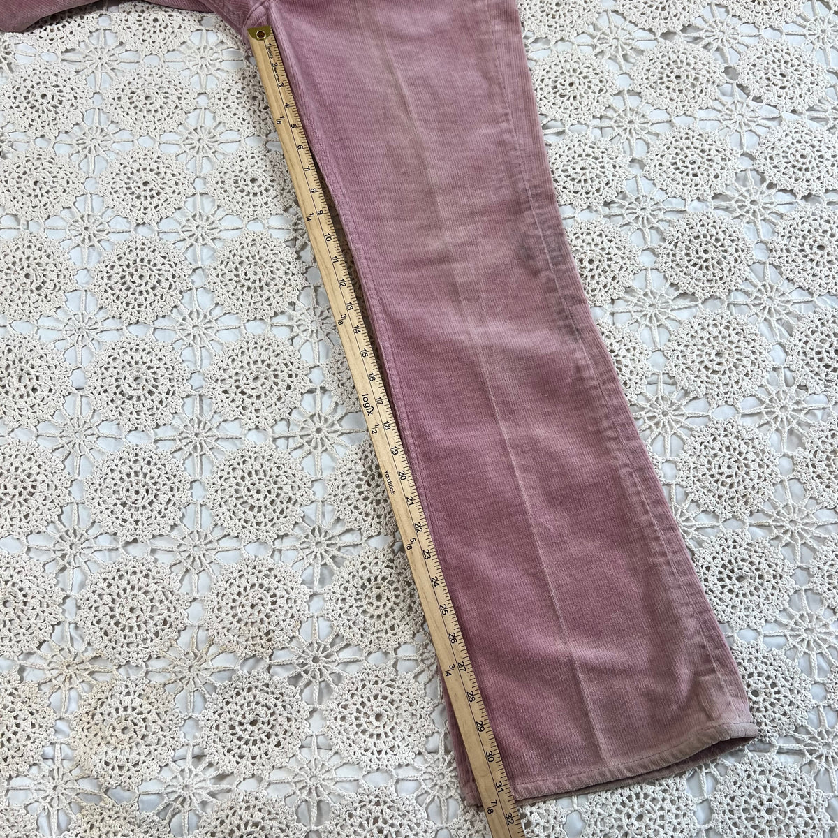 70s Lee Dusty Rose Corduroy Bell Bottoms Hollywood Costume House CRC 32x31.5”