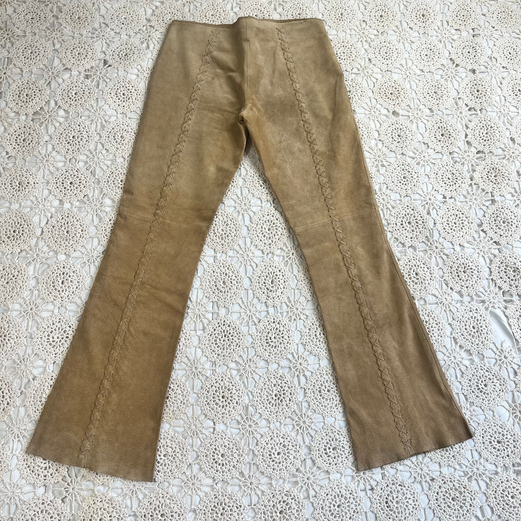 Y2K Anchor Blue Suede Bell Bottoms 7