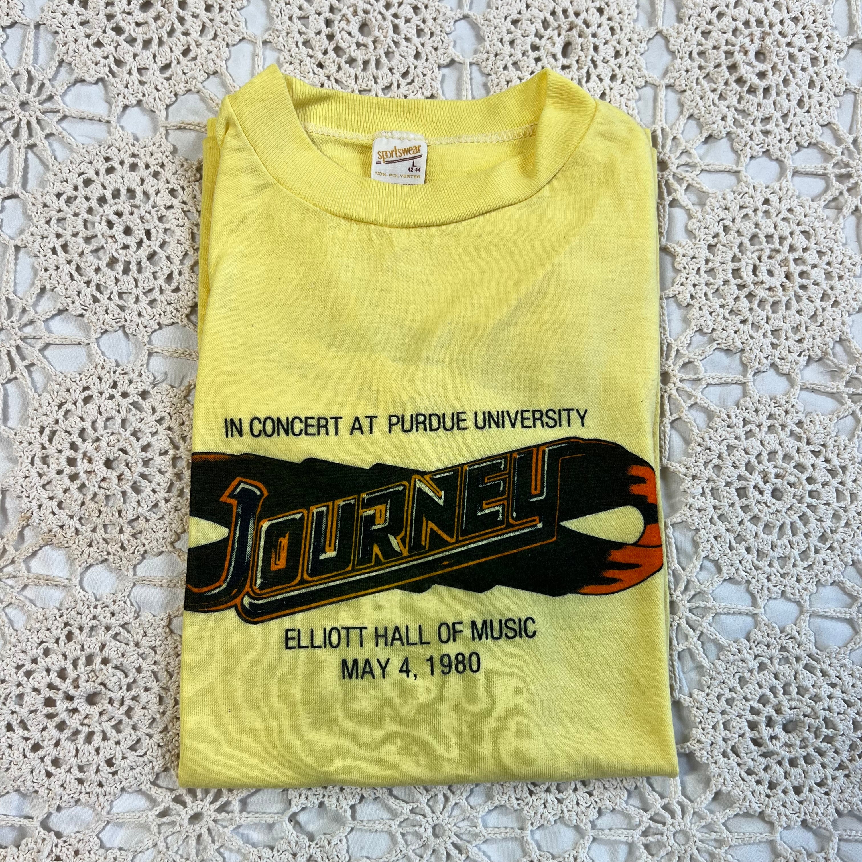 1980 Journey One Night Concert at Purdue University Tee L