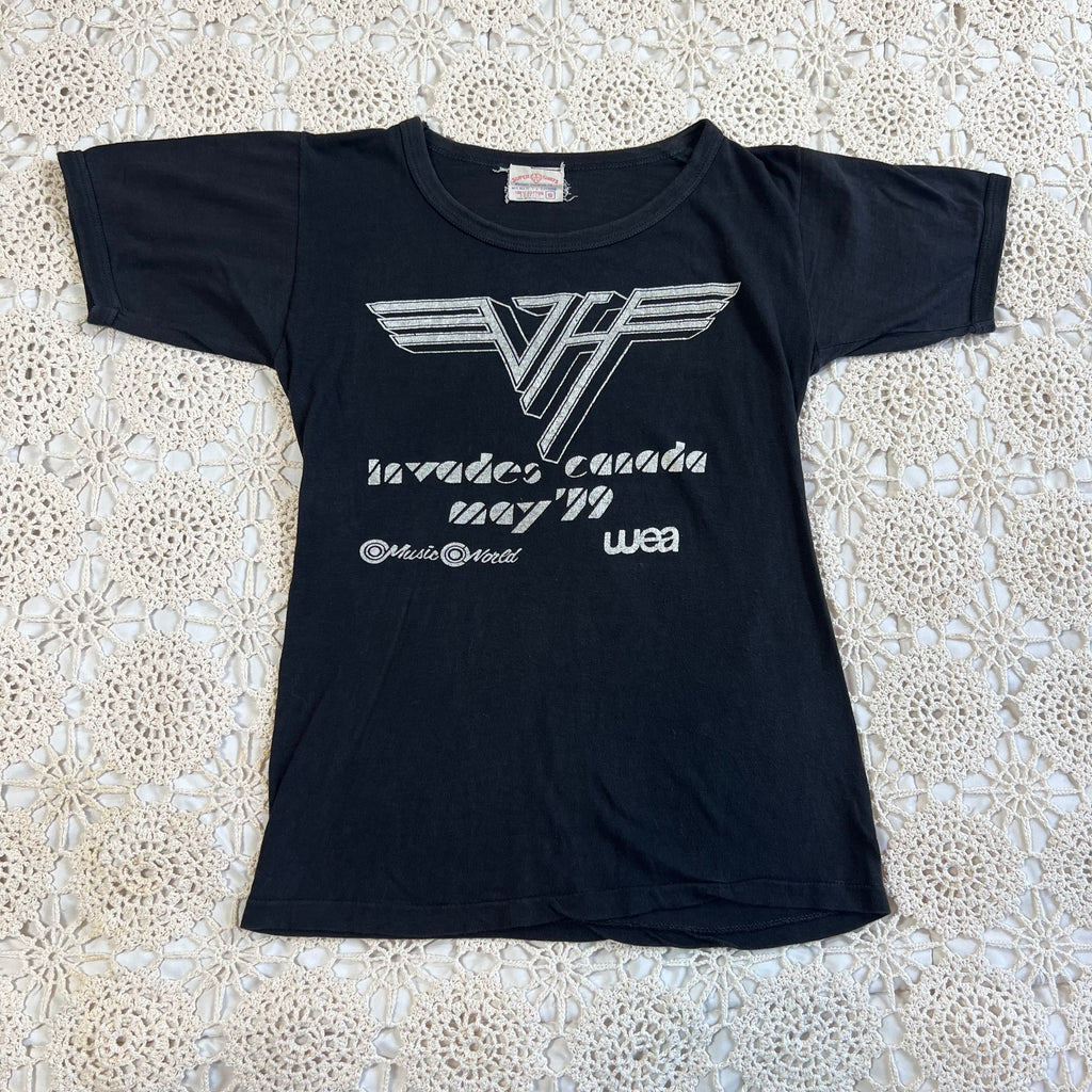 1979 Van Halen Invades Canada VH II Album Promotional Baby Tee S