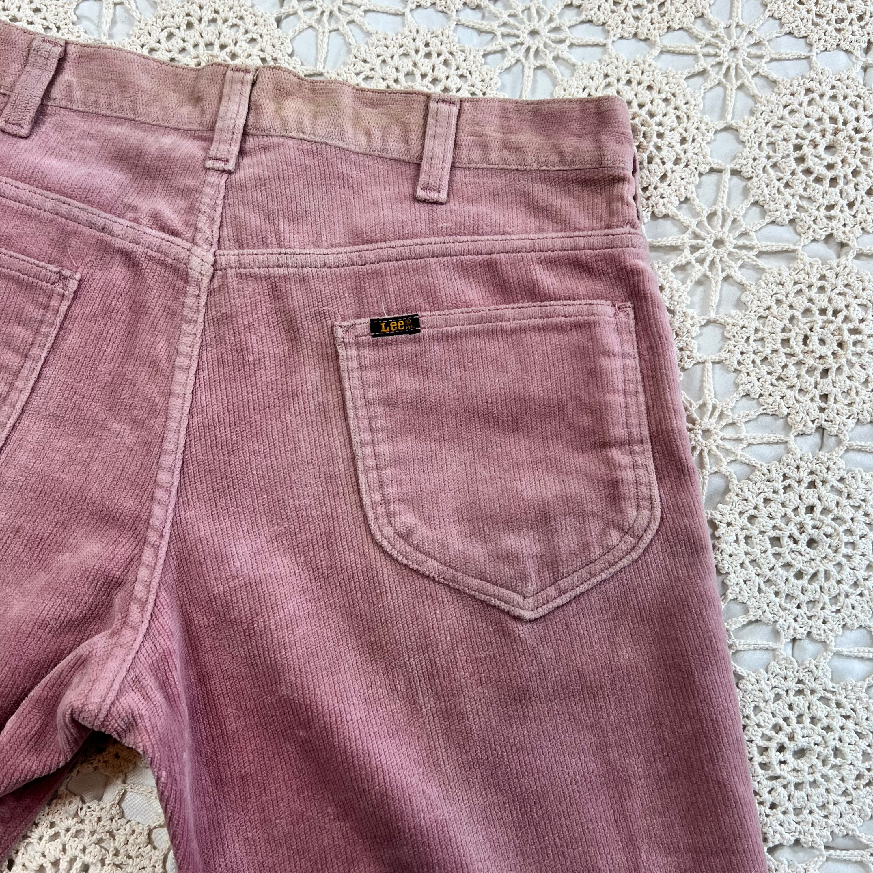 70s Lee Dusty Rose Corduroy Bell Bottoms Hollywood Costume House CRC 32x31.5”