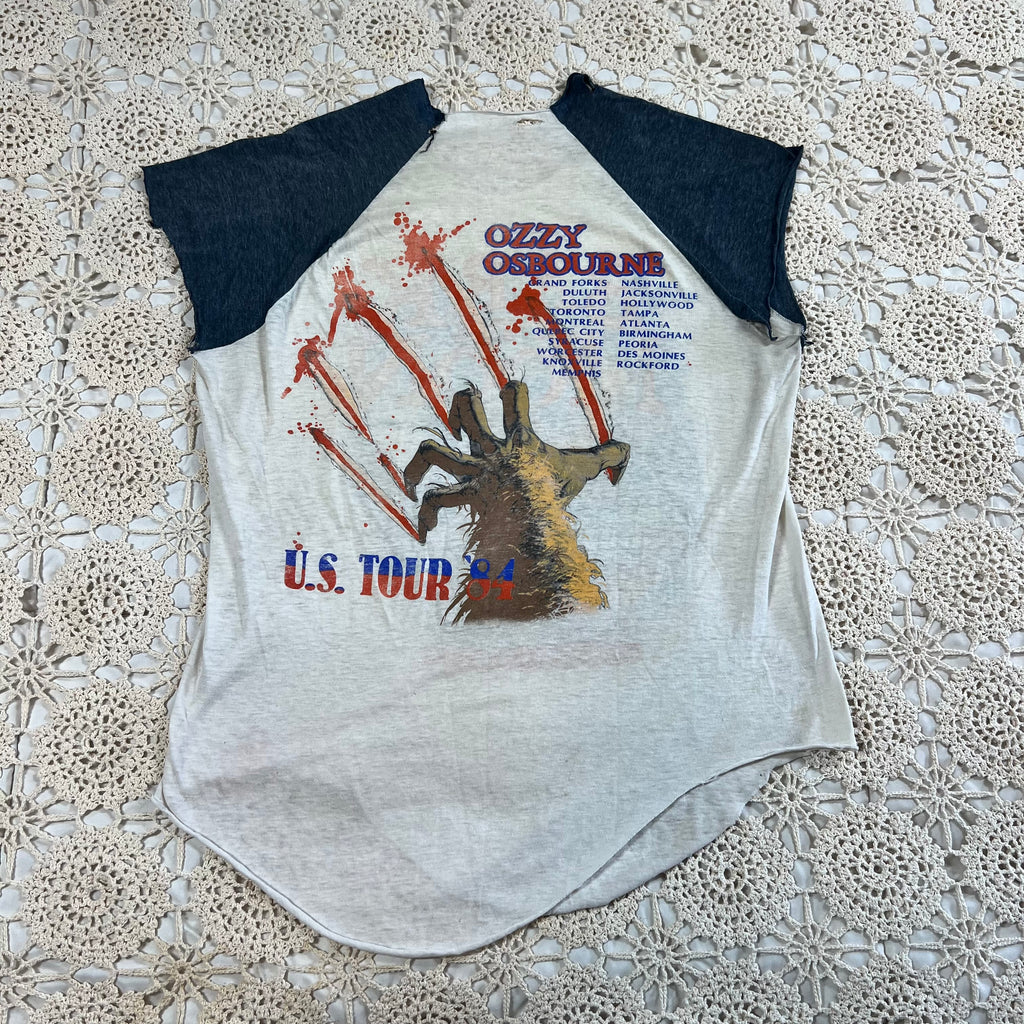 1984 Ozzy Osbourne Bark at the Moon Cut Off Tour Raglan M