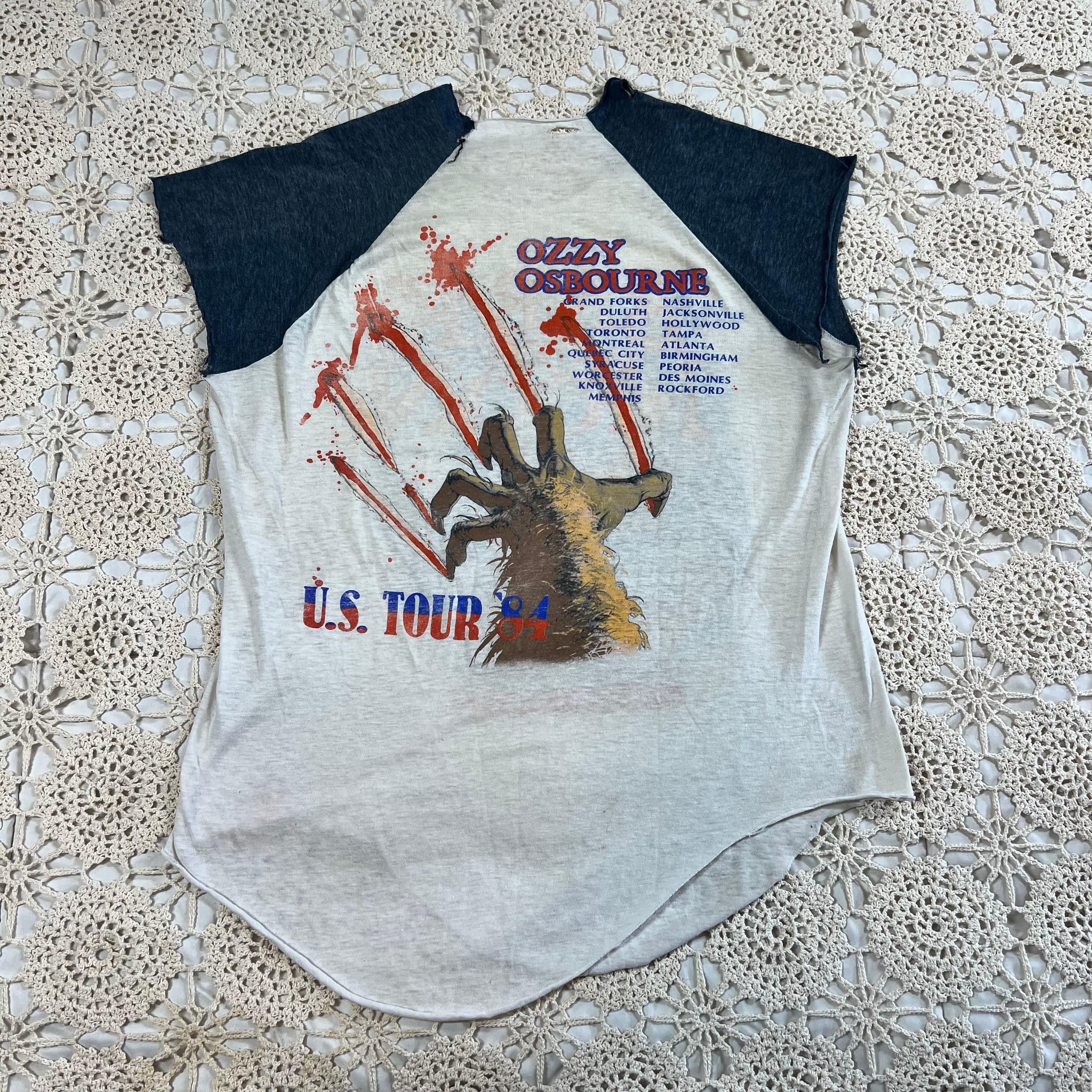 1984 Ozzy Osbourne Bark at the Moon Cut Off Tour Raglan M