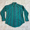 80s Oakton Limited Paisley Tapestry Blue and Green Button Down L/XL